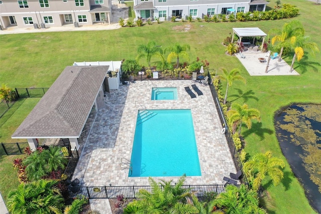 5332 Riverwalk Preserve Dr, New Port Richey, FL 34653 - community pool featuring a gazebo, a community hot tub, and a patio area