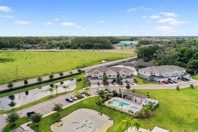 5332 Riverwalk Preserve Dr, New Port Richey, FL 34653 - bird's eye view of a pool area and a large body of water