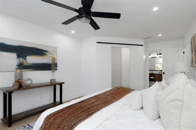 6508 Senegal Palm Way, Apollo Beach, FL 33572 - bedroom featuring recessed lighting and a ceiling fan