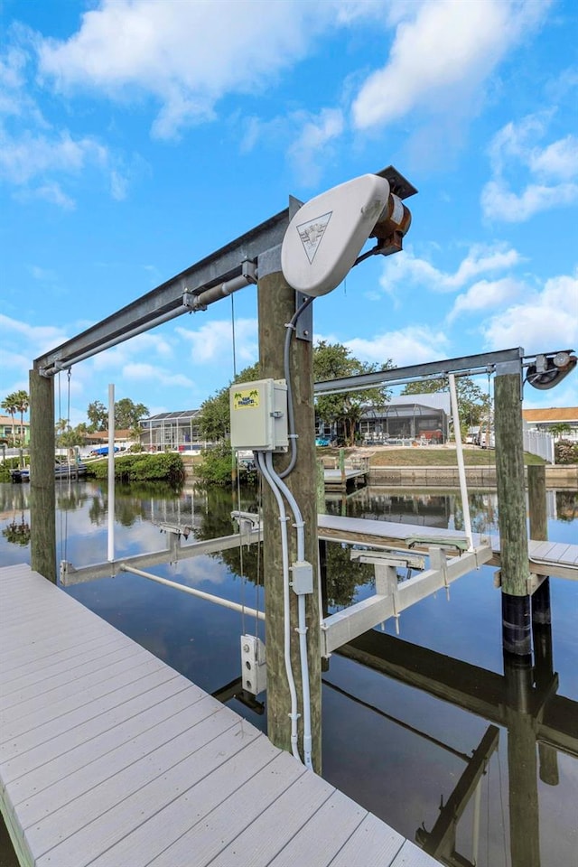 6508 Senegal Palm Way, Apollo Beach, FL 33572 - dock with boat lift and a water view