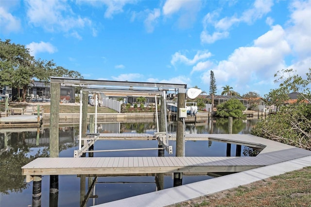 6508 Senegal Palm Way, Apollo Beach, FL 33572 - dock featuring boat lift and a water view