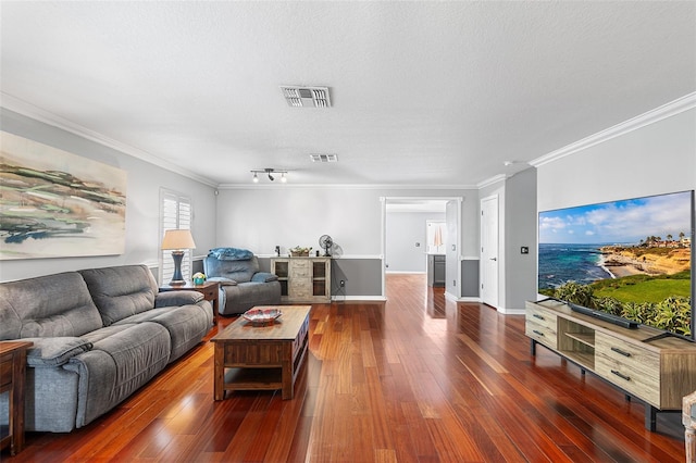 3351 Lintower Dr, Land O Lakes, FL 34638 - living area with crown molding, wood-type flooring, and baseboards
