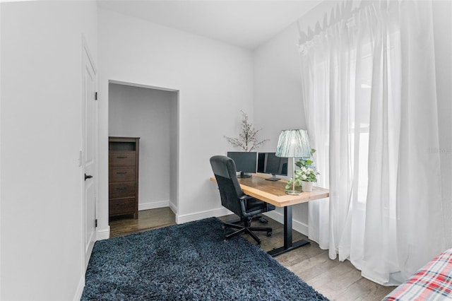 2911 N Jefferson St, Tampa, FL 33602 - home office featuring wood finished floors and baseboards