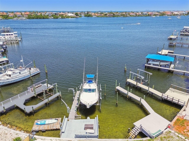 6322 Cocoa Ln, Apollo Beach, FL 33572 - dock area featuring boat lift and a water view