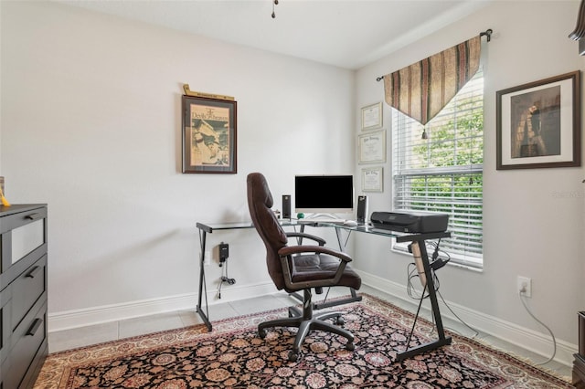 6555 Sparkling Way, Wesley Chapel, FL 33545 - office featuring baseboards and light tile patterned floors