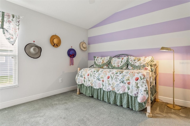 6555 Sparkling Way, Wesley Chapel, FL 33545 - carpeted bedroom with vaulted ceiling and baseboards