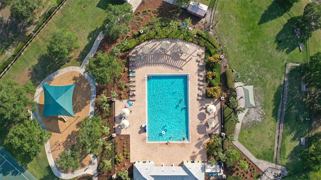 6555 Sparkling Way, Wesley Chapel, FL 33545 - aerial overview of property's location with a pool area