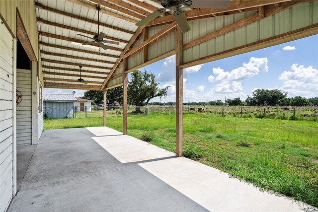 9780 Allen Rd, Lithia, FL 33547 - view of patio / terrace with ceiling fan and a rural view