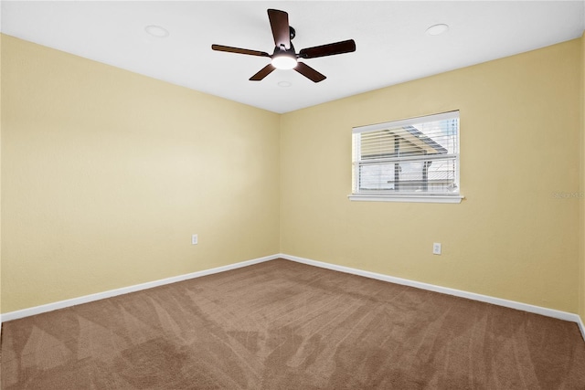 9780 Allen Rd, Lithia, FL 33547 - carpeted empty room with baseboards, a ceiling fan, and recessed lighting