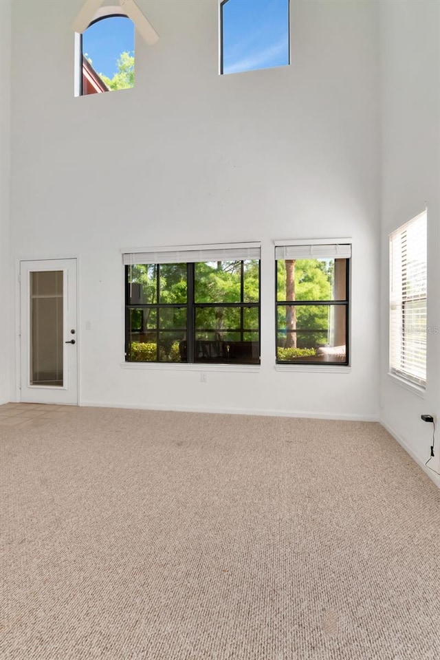 2173 Tuscany Trce Unit 8, Palm Harbor, FL 34683 - empty room with a high ceiling and carpet floors