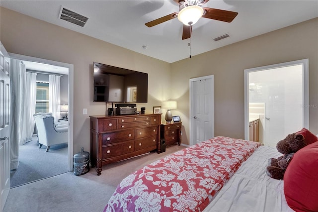 5646 Sunset Falls Dr, Apollo Beach, FL 33572 - bedroom with carpet, access to exterior, and ceiling fan