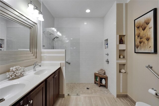 5646 Sunset Falls Dr, Apollo Beach, FL 33572 - full bath featuring a walk in shower and double vanity