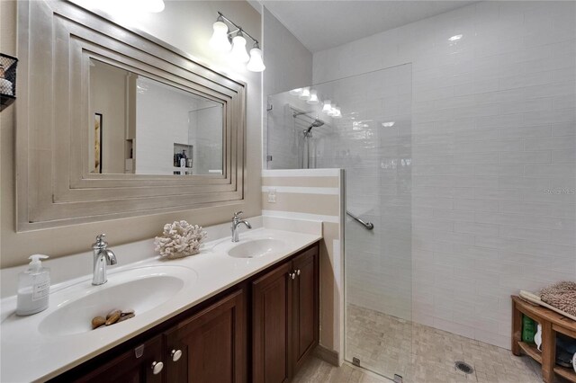5646 Sunset Falls Dr, Apollo Beach, FL 33572 - bathroom with walk in shower and double vanity