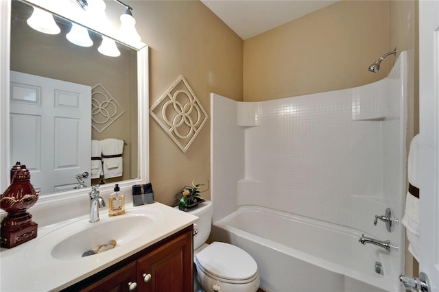 5646 Sunset Falls Dr, Apollo Beach, FL 33572 - full bath featuring toilet, shower / tub combination, and vanity