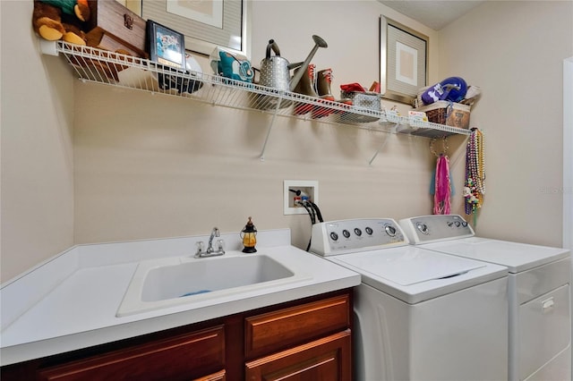 5646 Sunset Falls Dr, Apollo Beach, FL 33572 - washroom featuring separate washer and dryer and cabinet space