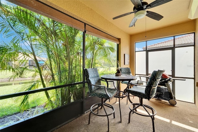 5646 Sunset Falls Dr, Apollo Beach, FL 33572 - sunroom with ceiling fan