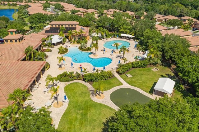5646 Sunset Falls Dr, Apollo Beach, FL 33572 - aerial view of a pool