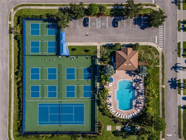 5646 Sunset Falls Dr, Apollo Beach, FL 33572 - drone / aerial view of a pool area