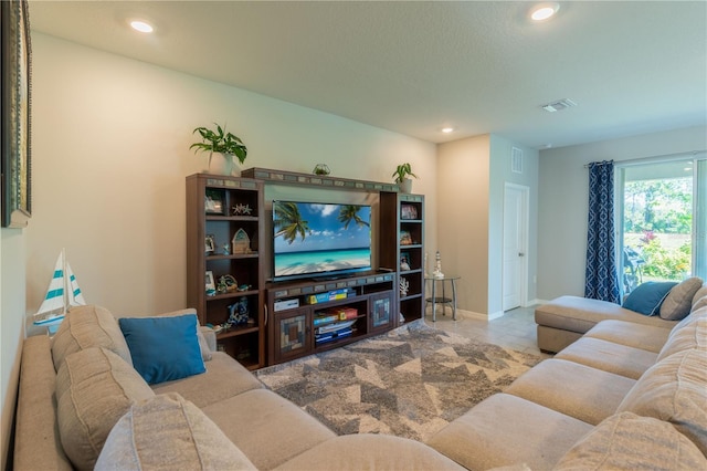 2247 Midnight Pearl Dr, Sarasota, FL 34240 - living room featuring recessed lighting and baseboards