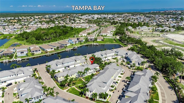 110 Aberdeen Pond Dr, Apollo Beach, FL 33572 - aerial perspective of suburban area with a large body of water
