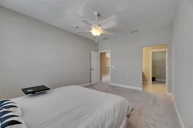 110 Aberdeen Pond Dr, Apollo Beach, FL 33572 - bedroom featuring light colored carpet, baseboards, and a ceiling fan