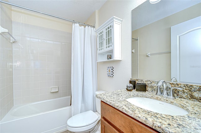 2723 Garden Falls Dr, Brandon, FL 33511 - bathroom with toilet, shower / tub combo with curtain, and vanity