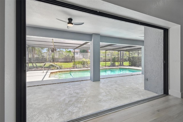14170 Fennsbury Dr, Tampa, FL 33624 - outdoor pool with a ceiling fan