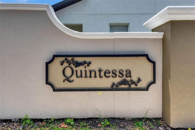 view of community sign