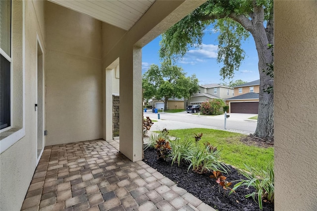 view of patio featuring a residential view