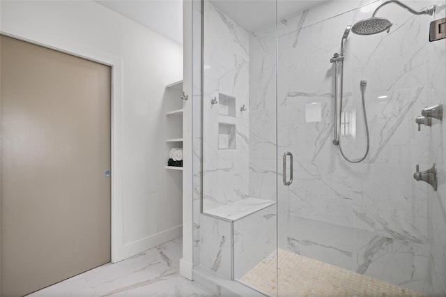 1010 Central Ave Unit 227, Saint Petersburg, FL 33705 - bathroom with marble look tiles and a marble finish shower