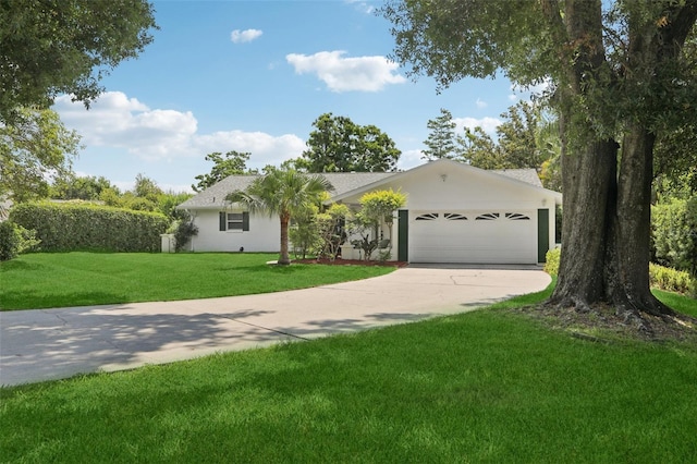 71 Flamingo Cir, Safety Harbor, FL 34695 - ranch-style house with an attached garage, driveway, and a front lawn