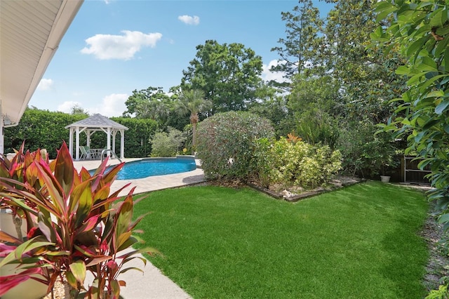 71 Flamingo Cir, Safety Harbor, FL 34695 - swimming pool featuring a gazebo and a lawn