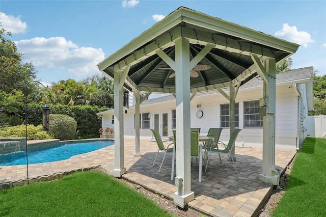 71 Flamingo Cir, Safety Harbor, FL 34695 - view of patio / terrace with a gazebo, french doors, and an outdoor pool
