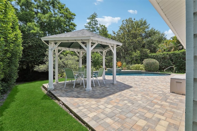 71 Flamingo Cir, Safety Harbor, FL 34695 - view of patio featuring a gazebo and an outdoor pool
