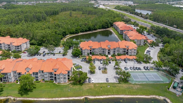 18107 Peregrines Perch Pl Unit 6303, Lutz, FL 33558 - aerial overview of property's location featuring a large body of water and apartment complex / building