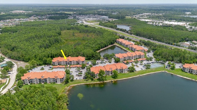 18107 Peregrines Perch Pl Unit 6303, Lutz, FL 33558 - aerial overview of property's location featuring a nearby body of water, a forest, and apartment complex