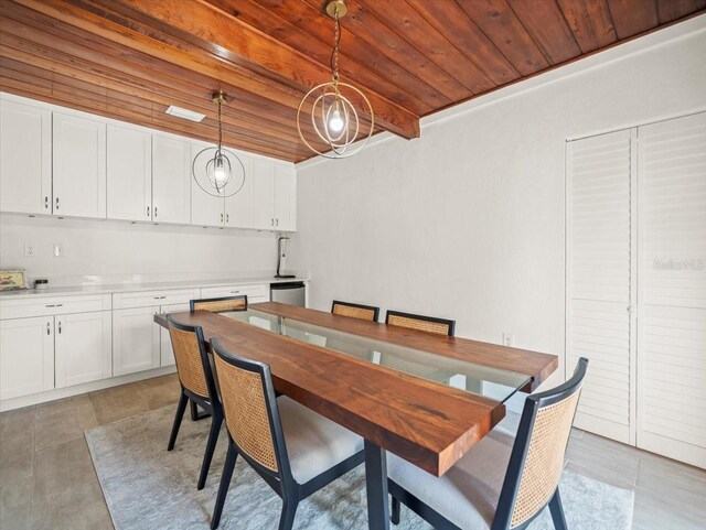 4005 W Coachman Ave, Tampa, FL 33611 - dining room featuring wood ceiling