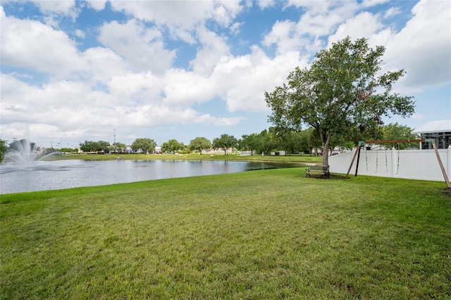 10811 Lakeside Vista Dr, Riverview, FL 33569 - view of green lawn with a water view