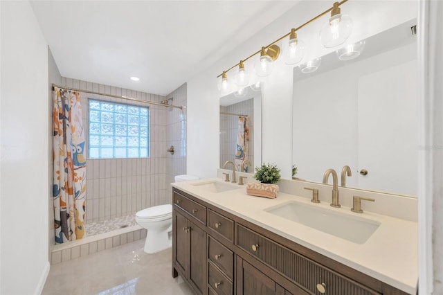 525 Gornto Lake Rd, Brandon, FL 33510 - full bath featuring toilet, tiled shower, and double vanity