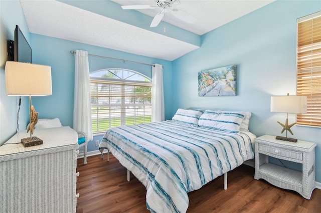 13028 Prestwick Dr, Riverview, FL 33579 - bedroom with wood finished floors, baseboards, and ceiling fan
