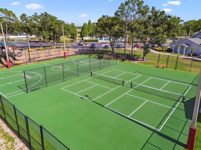 13028 Prestwick Dr, Riverview, FL 33579 - view of tennis court with community basketball court