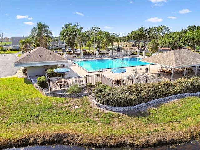 13028 Prestwick Dr, Riverview, FL 33579 - community pool with a patio area