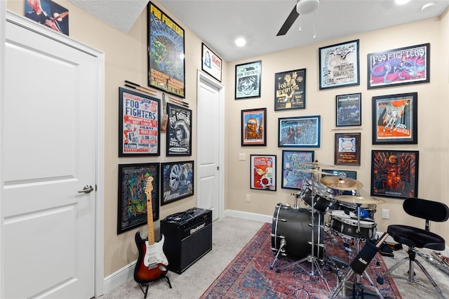 6154 Marsh Trail Dr, Odessa, FL 33556 - carpeted office space featuring a ceiling fan and baseboards