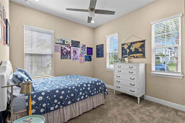 6154 Marsh Trail Dr, Odessa, FL 33556 - bedroom with carpet, baseboards, and a ceiling fan