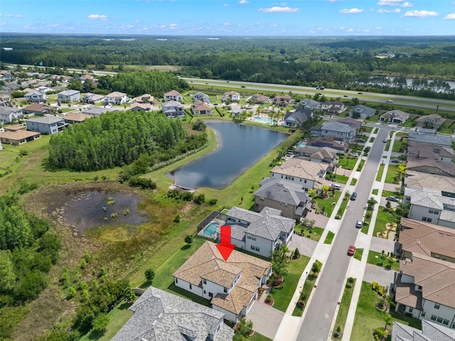 6154 Marsh Trail Dr, Odessa, FL 33556 - aerial view of property's location with a nearby body of water and nearby suburban area