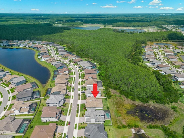 6154 Marsh Trail Dr, Odessa, FL 33556 - aerial view of property's location with a nearby body of water, nearby suburban area, and a heavily wooded area