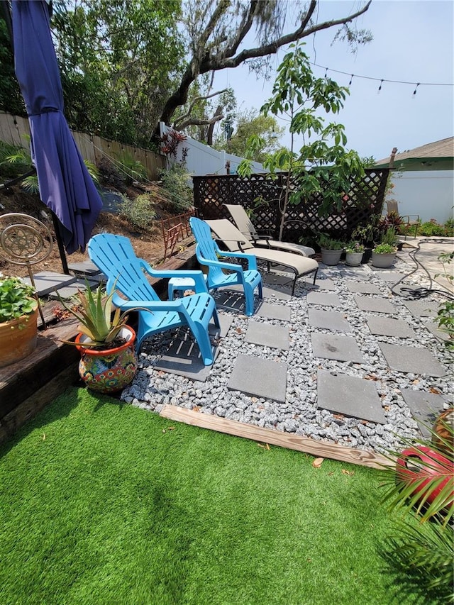 view of yard featuring a patio