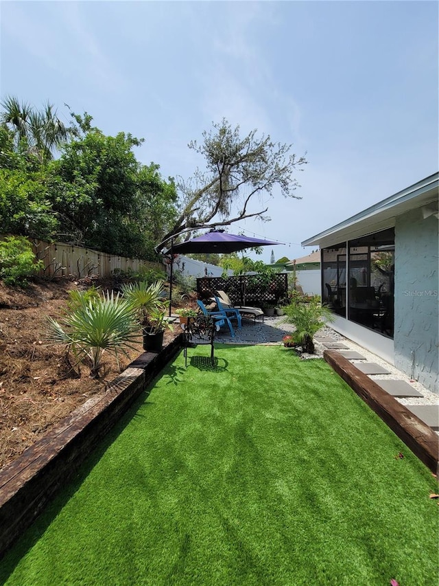 view of yard featuring a patio area