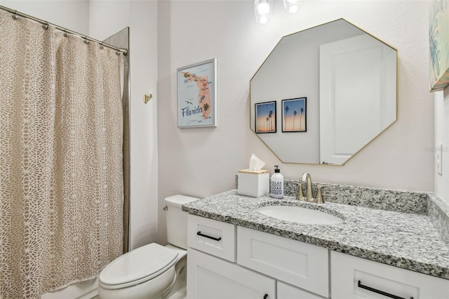 8192 Ivy Stark Blvd, Wesley Chapel, FL 33545 - full bath featuring toilet, vanity, and a shower with shower curtain