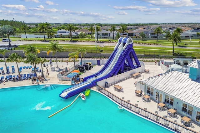 8192 Ivy Stark Blvd, Wesley Chapel, FL 33545 - view of pool with a water slide and a patio